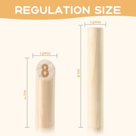 SAMEBUTECO Wooden Throwing Game Numbered Block Toss Games with Scoreboard,Pen & Storage Bag,Wooden Bowling Game,Tailgating Lawn Beach Yard Game for Adults Family Team Playing