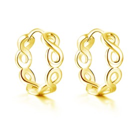 Cangall 925 Sterling Silver Hoop Earrings for Women Girls Minimalist Lightweight Chunky Gold Twisted Huggie Earrings Hypoallergenic Infinity Gold Ear Hoops Birthday Christmas Gifts