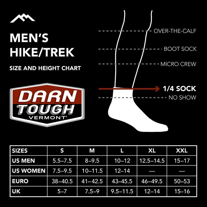 [Darn Tough] VERMONT Men's 1959 1/4 Sock Cushion 19441959 Onyx