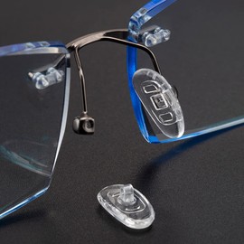 Nose Pads for Glasses Screw-in Soft Silicone D-Shaped Glass Nose Pieces 15mm 5Pairs for Glasses, Sunglasses, Eye Wear, Screws and 3-in-1 Screwdriver