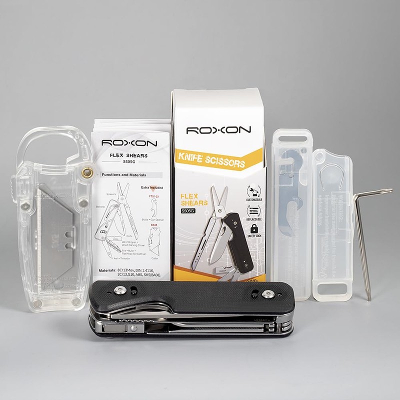 Roxon S505G Flex Scissors - Modular Design Multitool - with