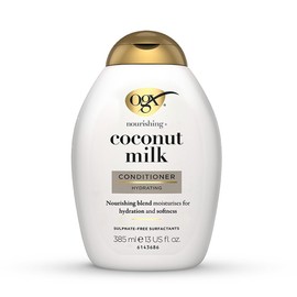 OGX Nourishing + Coconut Milk Conditioner, Hydrating & Restoring Conditioner Moisturizes for Soft Hair After the First Use, Parabens-Free, Sulfate-Free Surfactants, 13 fl. Oz