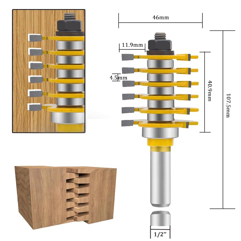 TAIWAIN 1/2" Shank Router Bit 41 PCS Frame Crown Mitered