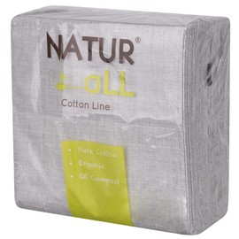 Iron Mountain NaturAll pack of 50 Biodegradable Compostable Sustainable Cotton Napkins, Silver, One Size