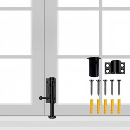 Barrel Bolt Latch,4 inch Slide Bolt Gate Latch,10mm Bolt Heavy Duty Shed Door Latch,304 Stainless Steel Black Finish Door Lock Latch for Barn, Wooden Fence, Slide,Door (2, Black(4 in))