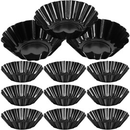 UPKOCH 12pcs ensaymada molder filipino mini tart molds for baking mini egg tart molds tart shells molds tartlet molds para hornear fruit tart mini muffins Non-stick Tart Pans Model, UG9510NP2E18118