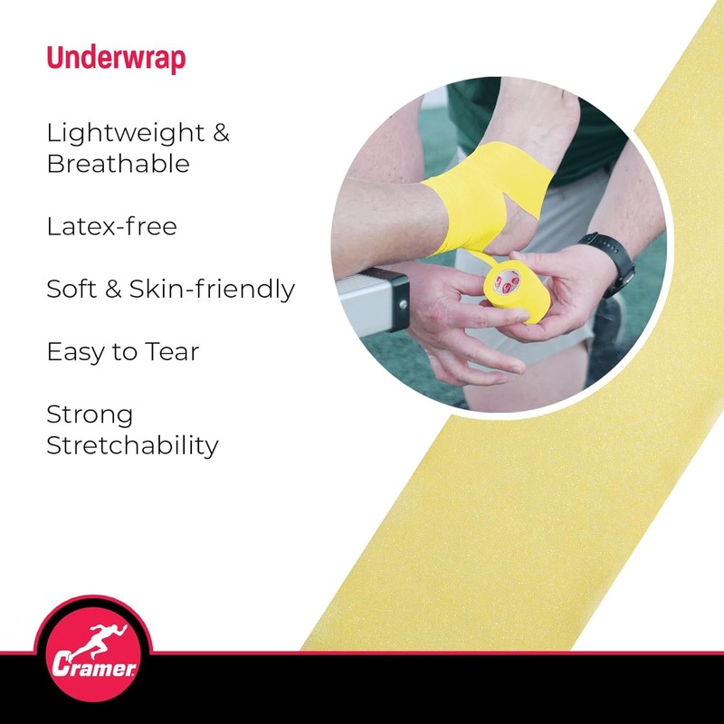 Cramer Tape Underwrap, Single Roll, Brite Yellow, Non-Latex Pre Wrap