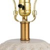 Creative Co-Op Stoneware Globe Table Lamp with Cream Crackle Glaze