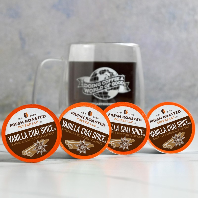 Fresh Roasted Coffee, Vanilla Chai Spice, Flavored Coffee Pods, K-Cup