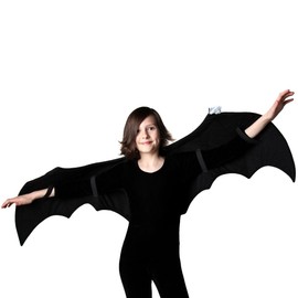 Storybook Wishes Kids Bat Costume and Pretend Play 52" Wings, Black