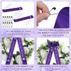 2 Pcs 63x3.8'' Memorial Funeral Sash with Pin, White,Purple, Delicate