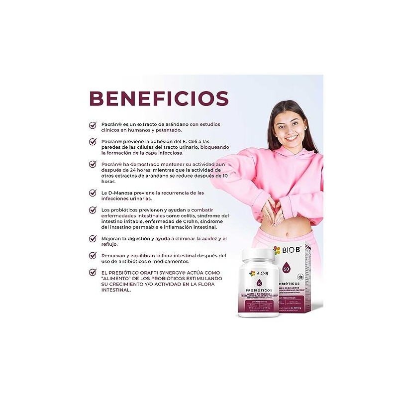 BIO B Probióticos Women con 50 Billones UFC Extracto de