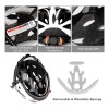 Casco De Bicicleta Unisex+redes Para Moto,casco De Ciclismo Blanco G