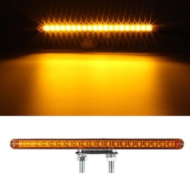 Partsam 2Pcs 12" Red / Amber LED Combo Double Face Truck Semi Trailer Light Bars 20LED Waterproof with Double Studs Sealed Truck Trailer Led Pedestal Turn Signal Stop Tail Marker Clearance Lights 12V