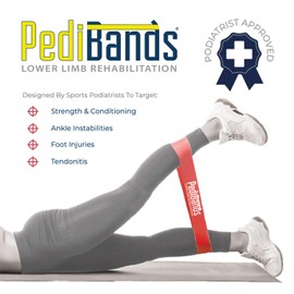 PediBands® - Resistance Therapy Band/Exercise Band for Strength & Conditioning/Lower Limb Rehabilitation (Black - X Heavy / 25-30lbs)