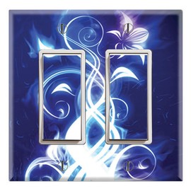 Graphics Wallplates - Electric Flower - Dual Rocker/GFCI Outlet Wall Plate Cover