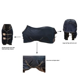 BARN & STABLE Breathable and Tear-Resistant Horse Fly Sheet with UV Protection Equine Summer Sheet Horse Fly Blanket with Removable Web Leg Straps