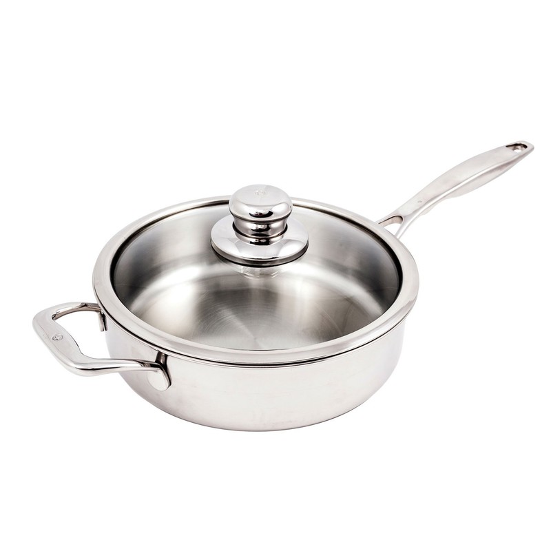 Swiss Diamond Premium Clad 5-Ply Stainless Steel 4.2 Quart Sauté