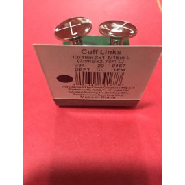 Great Creations Golf Cuff Links 3/6x11/16 2 Gold Clubs Round Cuff Links