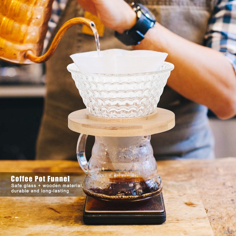 Coffee Pot Filter reusable glass Coffee Dripper Funnel Kettle Brewer