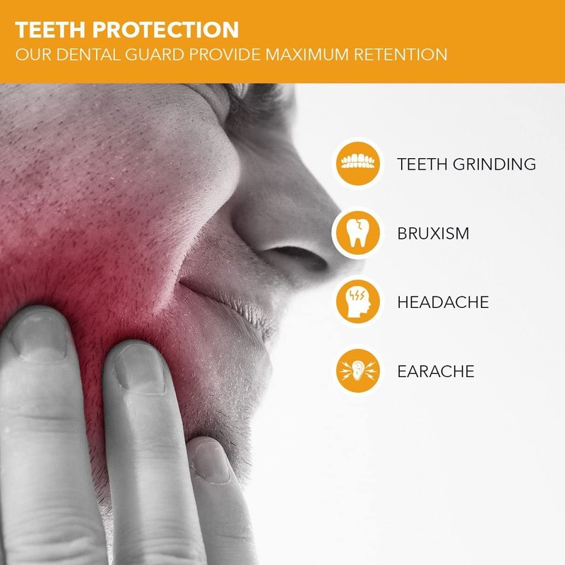 Bruxism Mouth Guard 4 Pack For Grinding Teeth, 2 Sizes,
