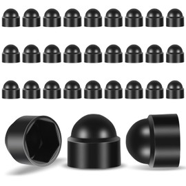 JIEYAO Hexagonal protective caps M8 (spanner size 13), pack of 30 plastic caps, black screw cover for screws, M8 cover caps for nuts, end caps for screws, hexagonal nut cap