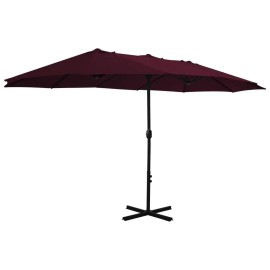 Bordeaux Red 181.1"x106.3" Garden Parasol with Aluminum Pole Sun ShelterColor: Red1