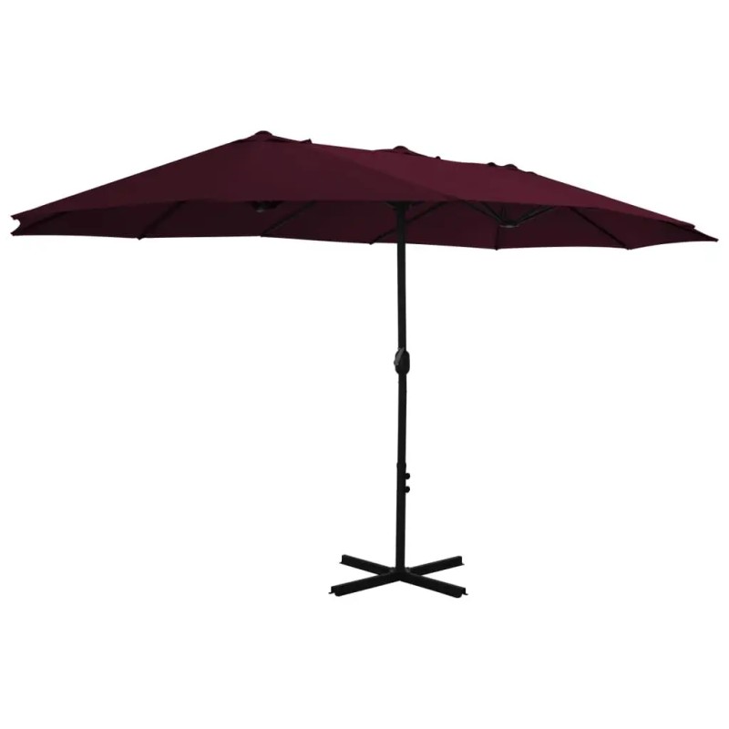 Bordeaux Red 181.1"x106.3" Garden Parasol with Aluminum Pole Sun ShelterColor: