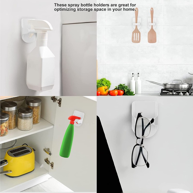 8 PCS Spray Bottle Holder ABS Save Space Strong Adhesive