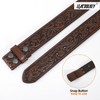 LEACOOLKEY Western Belt Strap for Men without Buckle 1.5" Wide