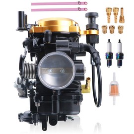 YJGZSVK CV40 Carburetor Replacement for Harley Davidson Sportster 1200 XLH1200 Sportster 883 XL883 1998-2016 / Softail 1988-2017 / Dyna FXR FXD 1988-2016 / Touring 1988-2016 (Carburetor(Golden Top))