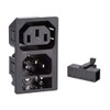 uxcell C13 C14 Panel Mount Plug Adapter AC 250V 10A