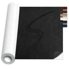 Suede Repair Patch,17x100inch Large Faux Suede Leather Fabric，Self-Adhesive Fabric Patches for Furniture, Couch, Sofa, Car Interior, Shoes, Hand Bag, Jewelry Boxes ﻿ (Black)