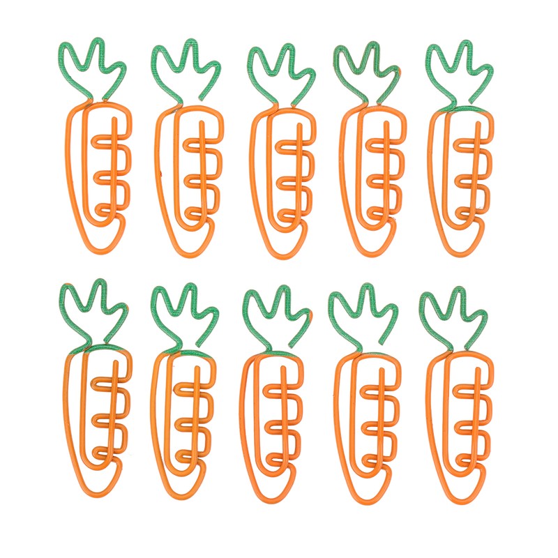 100Pcs Carrot Paper Clips Carrot Style Electroplated Metal Nonslip Rustproof