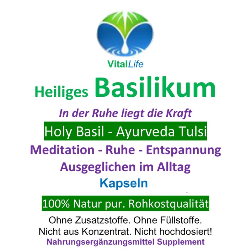 26700-120 Tulsi Basic, 120 Capsules, Holy Tulsi Basic, Ayurveda "Indian