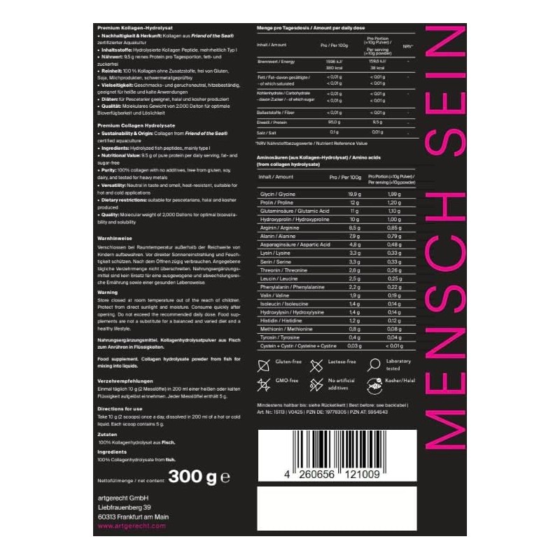 Artgerecht Kollagen - For Healthy Skin, Joints & Connective Tissue