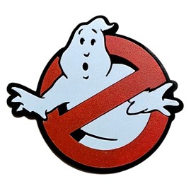 Ghostbuster Logo Sign, Decal or Fridge Magnet. Size 76mm x 60mm x 3.75mm. The Sign comes with a choice of Mounting options that are selectable from the customisation box.