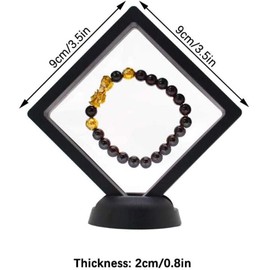 QUUPY 6 Pieces 3D Floating Frame Display Stand Holder Hanging Frame for Medals Antique and Challenge Coins (9 x 9 cm)