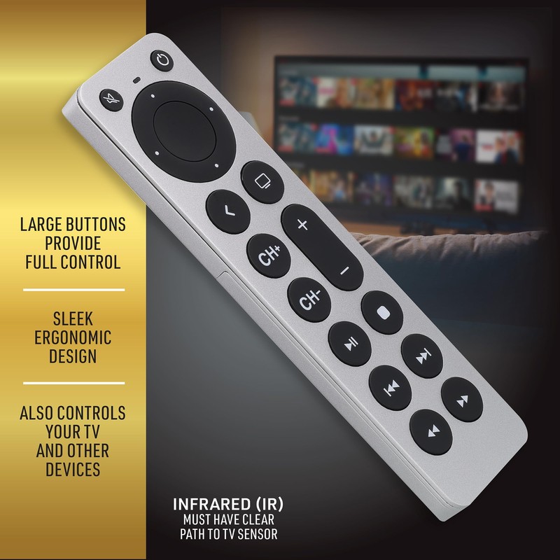 Xtreme Universal Replacement Remote for Apple TV, Large Button Remote