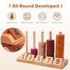 Xylolin Montessori Toys for Toddlers, Wooden Math Number Blocks Counting