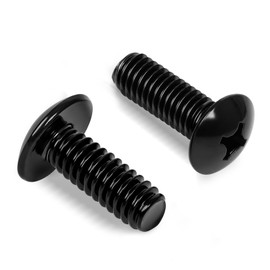 1/4"-20 x 1/2" Truss Head Machine Screws, Full Thread, 304 Stainless Steel Black Finish, 25 PCS