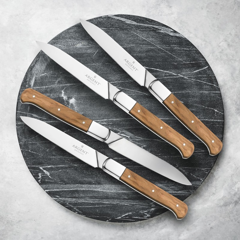 Hampton Forge Sfs51L04Wb Lynden Set Of 4 Olive Wood Steak