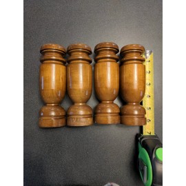 Unbranded NOS NEW set of 18 Dark Satin 6" wooden mid century furniture legs / lamp bases?