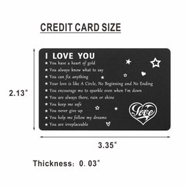 I Love You Cards Romantic - Why I Love You Engraved Black Aluminum, Unique Keepsake, Christmas Valentines Presents