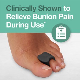 ZenToes Gel-Zehenspreizer für überlappende Zehen, Ballenzehen, Ausrichtung des großen Zehs, Korrektur und Abstandshalter, 4 Stück (schwarz)