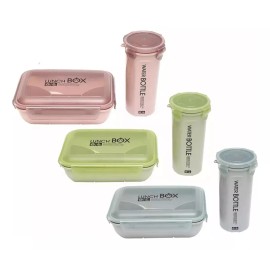 Kai Xin Lunch Box Toper Contenedor De Alimentos Con Vaso Y Cubierto