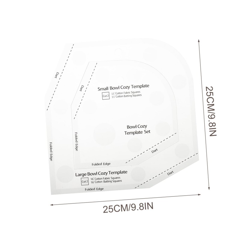 LIFKOME 3pcs Acrylic Sewing Ruler Professional Bowl Batting Templates for