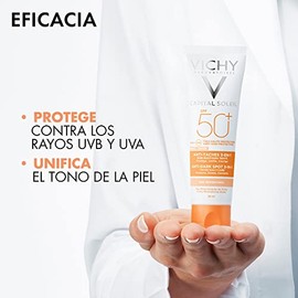 VICHY Protector Solar Facial Anti-manchas 3en1 Toque Seco con Color FPS 50+ Vichy Capital Soleil 50ml