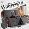 KinCam 100% Waterproof Recliner Loveseat Cover with Console, Non-Slip Reclining