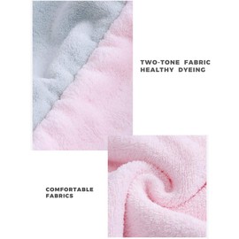 WOIWO Thickened Microfiber Super Absorbent Hair Cap Adult Shower Cap Coral Fleecy Double Layer Blow Free Two-Color Hair Cap